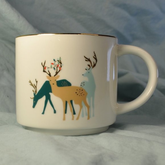 16 oz David's Tea holiday reindeer mug (w887) - Picture 5 of 10